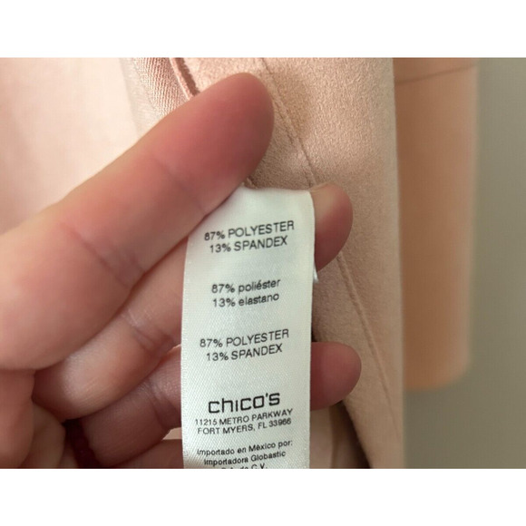 Chico's Open Front Zip-Detail Faux-Suede Jacket Topper Women's Large SZ 2 - Picture 8 of 8